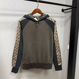 Authentic Fendi Men's Hoodie - Gray and Cream
